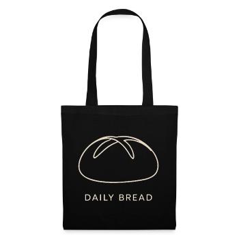 Daily Bread: Minimales Laib-Linienbild - Stoffbeutel - Schwarz - Vorne