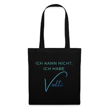 Voltigieren Training: Lustiger Volti Spruch - Stoffbeutel - Schwarz - Vorne