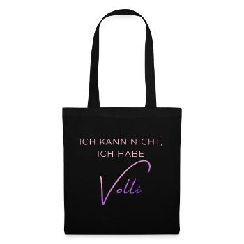 Voltigieren Training: Lustiger Volti Spruch - Stoffbeutel - Schwarz - Vorne