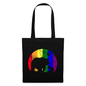 LGBT Gay Pride Stolze Mama Bär - Stoffbeutel - Schwarz - Vorne