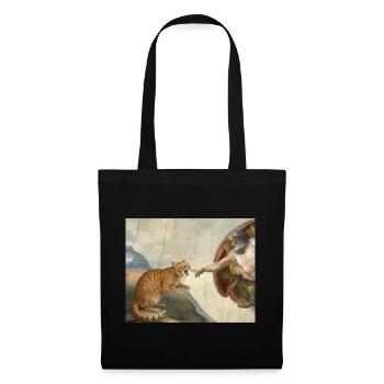 Chat gifle la main de Dieu Mème des chats drôles - Sac en tissu - noir - Devant