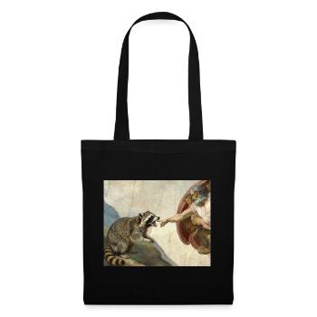 raccoon beating god's hand raccoon meme - Tote Bag - black - Front