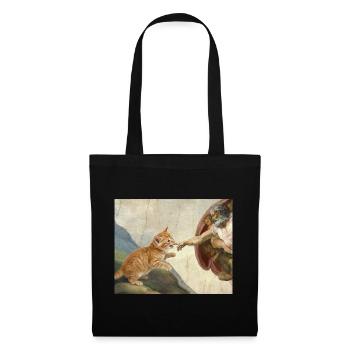 Chat gifle la main de Dieu Mème des chats drôles - Sac en tissu - noir - Devant