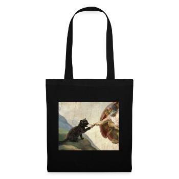 Chat gifle la main de Dieu Mème des chats drôles - Sac en tissu - noir - Devant