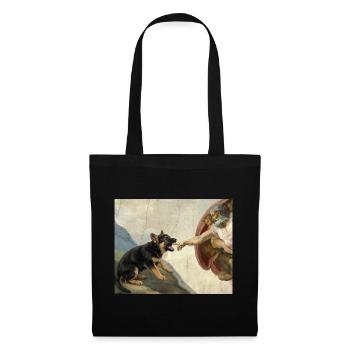 Mème du chien berger de la main du chien Dieu - Sac en tissu - noir - Devant