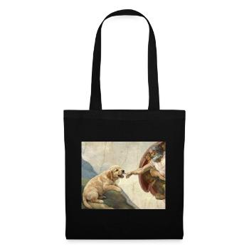 Mème chien God Hand Golden Retriever - Sac en tissu - noir - Devant