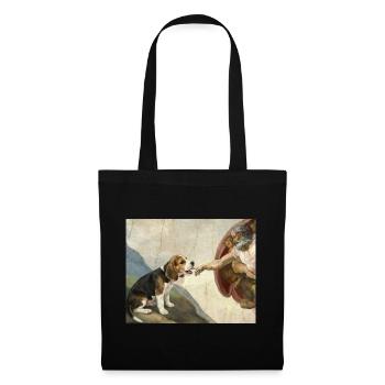 Dog God Hand Beagle Dog meme - Tote Bag - black - Front