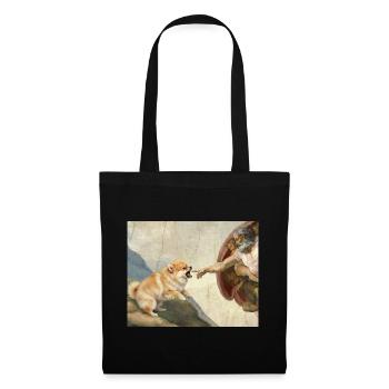 Dog God Hand Pomeranian Dog meme - Tote Bag - black - Front