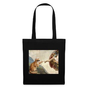 Chat gifle la main de Dieu Mème des chats drôles - Sac en tissu - noir - Devant