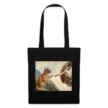 Chat gifle la main de Dieu Mème des chats drôles - Sac en tissu - noir - Devant