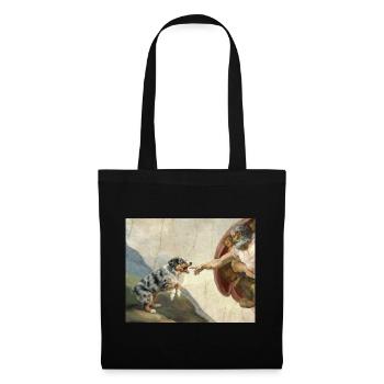 Dog God Hand Australian Shepherd Dog Meme - Tote Bag - black - Front