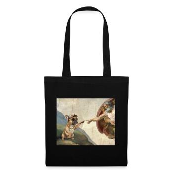 Mème du chien God God Hand du chien bouledogue français - Sac en tissu - noir - Devant