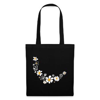 Floral garland - Tote Bag - black - Front