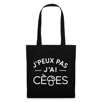 Cèpes Humour Cadeau Passionné de Champignons - Sac en tissu - noir - Devant