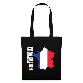 Frankreich Auswandern - Stoffbeutel - Schwarz - Vorne