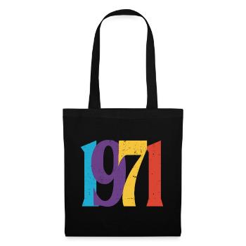 Geboren 1971 Geburtstagsgeschenk Geburtstag 71 - Stoffbeutel - Schwarz - Vorne