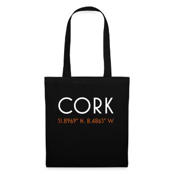 Cork Irland minimalistische Koordinaten einfaches T-Shirt - Stoffbeutel - Schwarz - Vorne