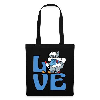 Rabbit hare skier skiing winter sport snow - Tote Bag - black - Front
