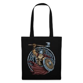 Barbe de hache guerrière viking - Sac en tissu - noir - Devant