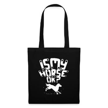 Cheval de courses de chevaux - Sac en tissu - noir - Devant