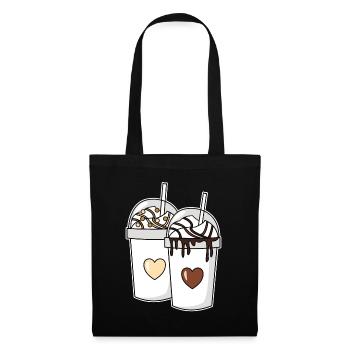 Couple de milkshake chocolat vanille - Sac en tissu - noir - Devant