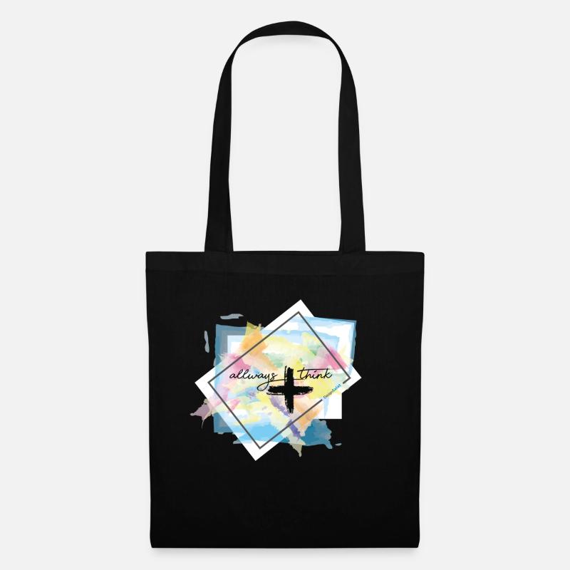 pense positif - Sac en tissu - noir