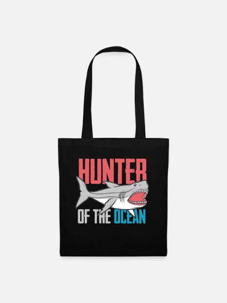 Requin - cadeau de océan de chemise de vacances de plage - Sac en tissu - noir