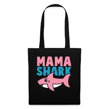 Haifisch - Schirt Shark Mama Geschenkidee - Stoffbeutel - Schwarz - Vorne