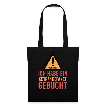 Bier – Shirt Partyurlaub Männerabend Geschenk - Stoffbeutel - Schwarz - Vorne