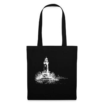 Urlaub – Shirt Strandurlaub Leuchtturm Geschenk - Stoffbeutel - Schwarz - Vorne