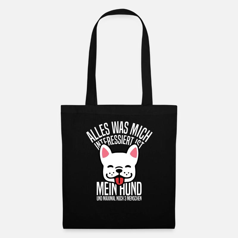 Hunde – Shirt Haustier Hunderasse Geschenk - Stoffbeutel - Schwarz