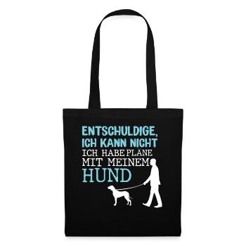 Hunde – Shirt Hundepapa Hundeglück Pfote Geschenk - Stoffbeutel - Schwarz - Vorne