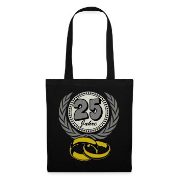 Noces d’argent ,25 ans , Mariage ,Anniversaire de mariage,(25) - Sac en tissu - noir - Devant