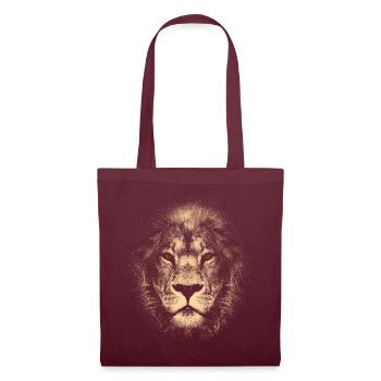 Cool and stylish lion head with distinctive eyes - Tote Bag - burgundy - Front