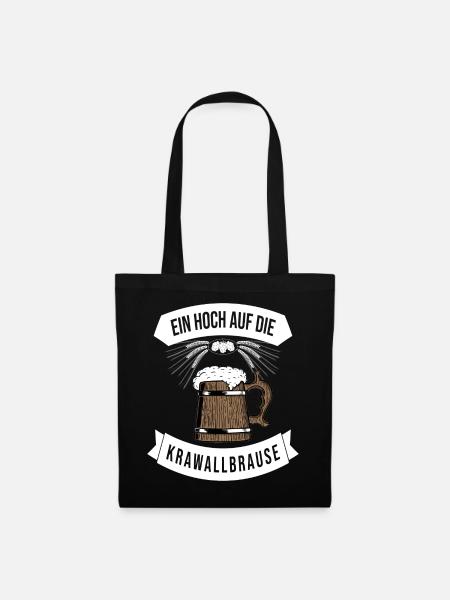 Kraftvolles Biergarten-Design mit Spruch - Stoffbeutel - Schwarz
