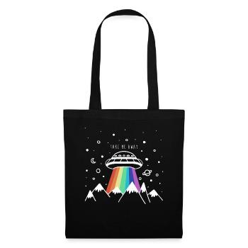 Nehmen Sie mich mit Sci-Fi Fantasy Space UFO Mountains - Stoffbeutel - Schwarz - Vorne