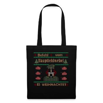 Befehl vom Hauptfw Ugly Christmas Bundeswehr - Stoffbeutel - Schwarz - Vorne