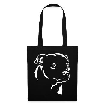 Staffordshire Bull Terrier head "Black Edition" - Tote Bag - black - Front
