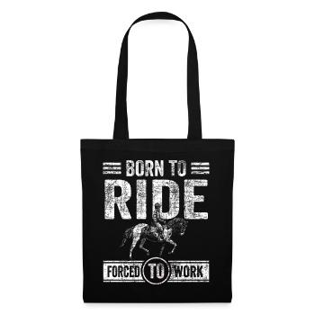 Cadeau né pour monter des chevaux - Sac en tissu - noir - Devant