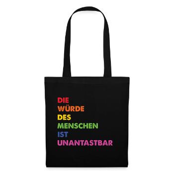 Menschenrechte Regenbogen Grundgesetz - Stoffbeutel - Schwarz - Vorne