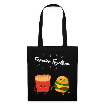 Burger & Fries Couple Gift for Fries Lovers - Tote Bag - black - Front
