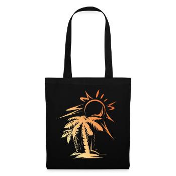 palm beach Symbol Strand Sonne Geschenk Idee - Stoffbeutel - Schwarz - Vorne