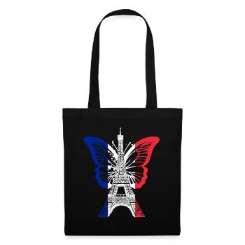 Paris France City Skyline Tour Eiffel Art - Sac en tissu - noir - Devant