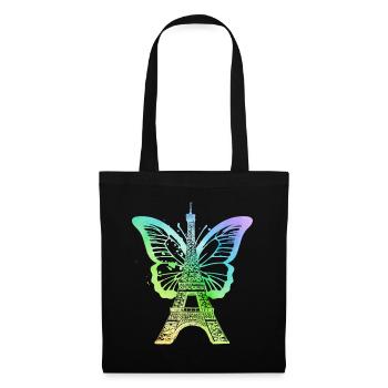 Paris France City Skyline Tour Eiffel Art - Sac en tissu - noir - Devant