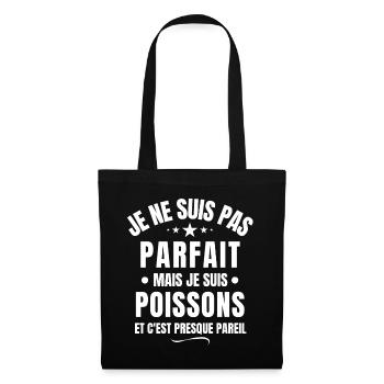 poissons, signe du zodiaque, je suis poissons - Sac en tissu - noir - Devant