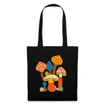 Photo de champignons sucrés avec des escargots - Sac en tissu - noir - Devant