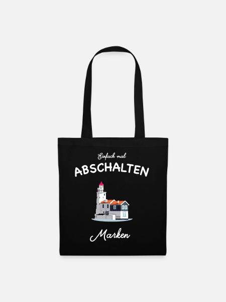 Marken, Waterland, Niederlande, Zeichnung - Stoffbeutel - Schwarz