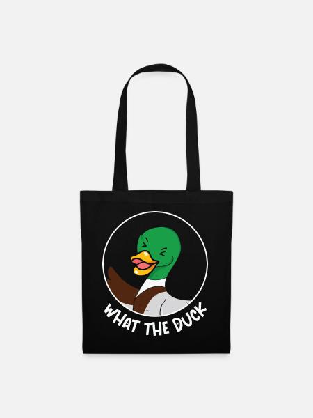 What the Duck Funny Animal Puns - Stoffbeutel - Schwarz