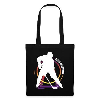 Eishockey Eishockeyspieler Spieler Vintage Retro - Stoffbeutel - Schwarz - Vorne