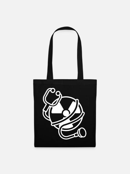Logo Radiation Manip Radio Radiologue Radiologie - Sac en tissu - noir